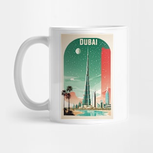 Dubai United Arab Emirates Starry Night Vintage Travel Tourism Mug